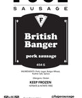 British Banger - Pork Sausage (454g) Fuge Sausage