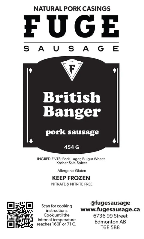 British Banger - Pork Sausage (454g) Fuge Sausage