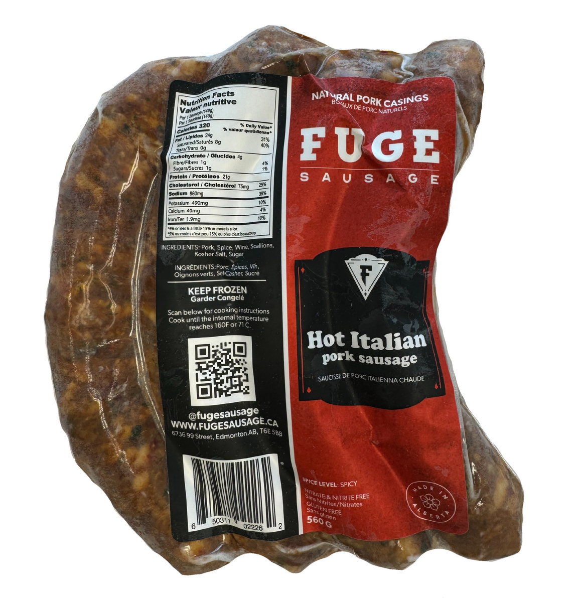 Hot Italian - Pork Sausage (560g) – Fuge Sausage