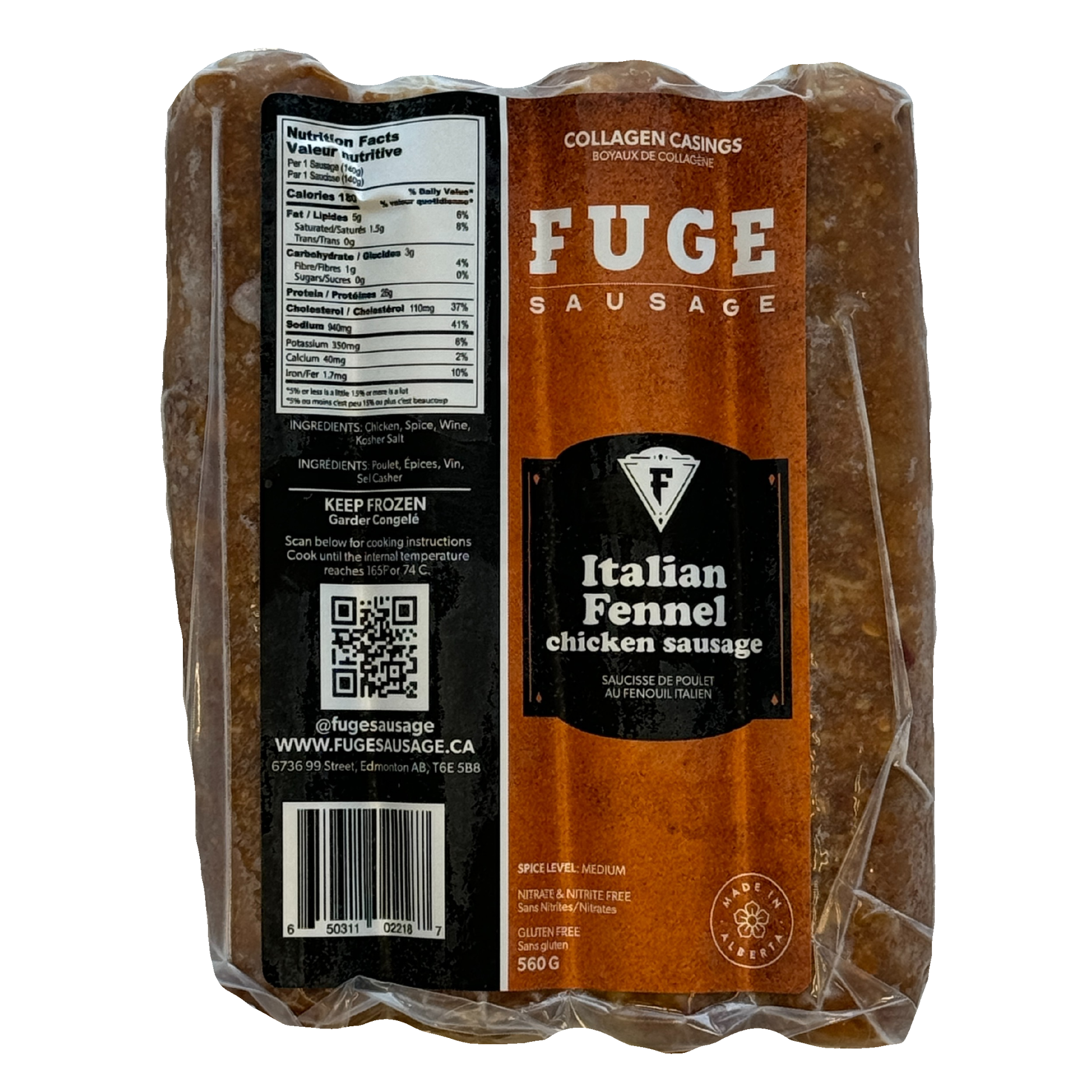 Italian Fennel - Chicken Sausage 560g – Fuge Sausage