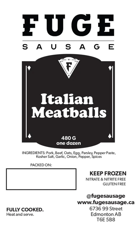 Italian Meatballs - Fully Cooked (480g) Fuge Sausage