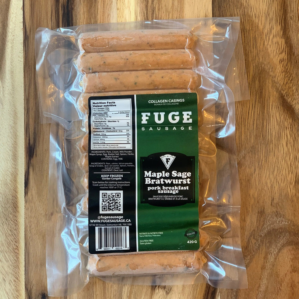 Maple Sage Bratwurst - Pork Breakfast Sausage (420g) Fuge Sausage