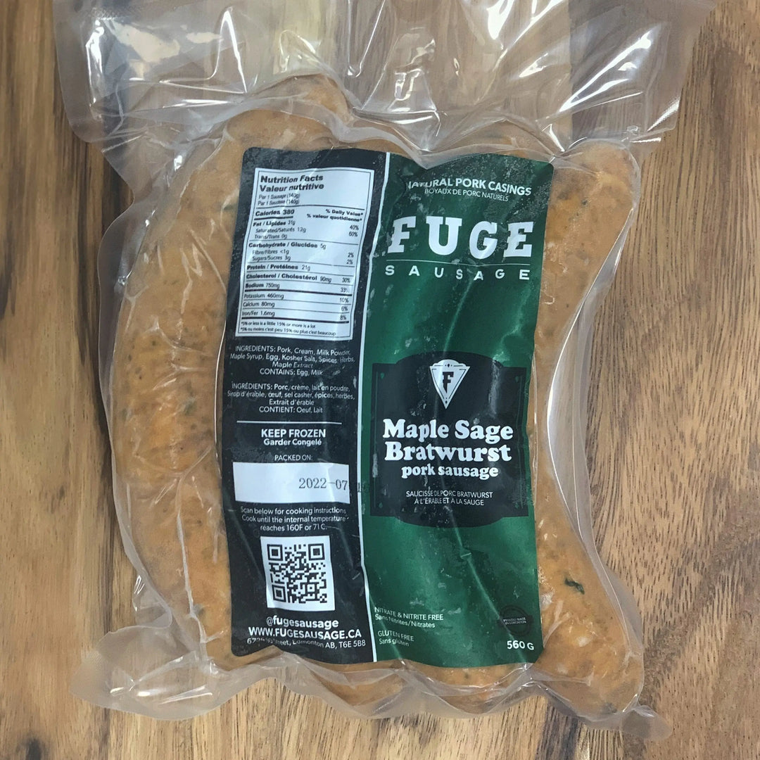 Maple Sage Bratwurst - Pork Sausage (560g) – Fuge Sausage