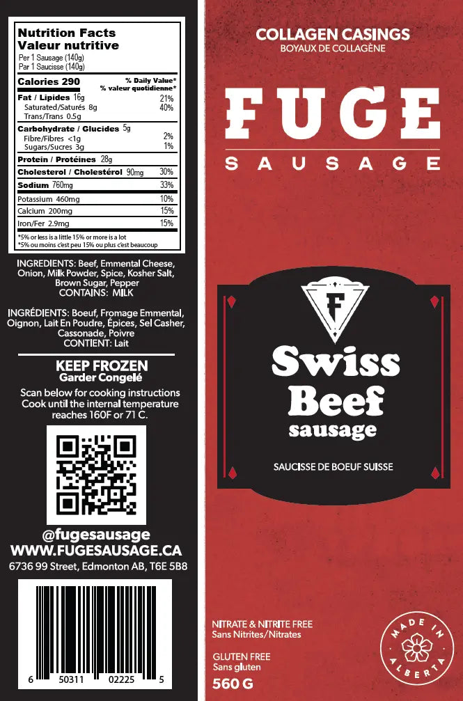 Swiss Beef Sausage (560g) Fuge Sausage